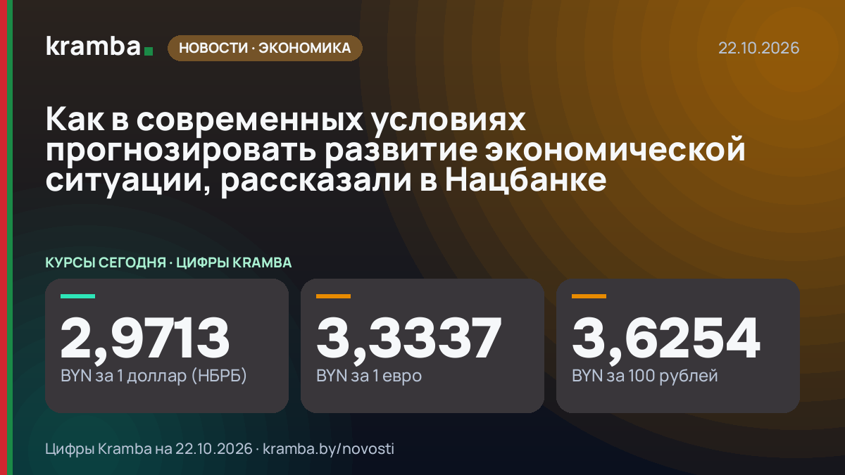 Инфографика Kramba: Как в современных условиях прогнозировать развитие экономической ситуации, рассказали в…