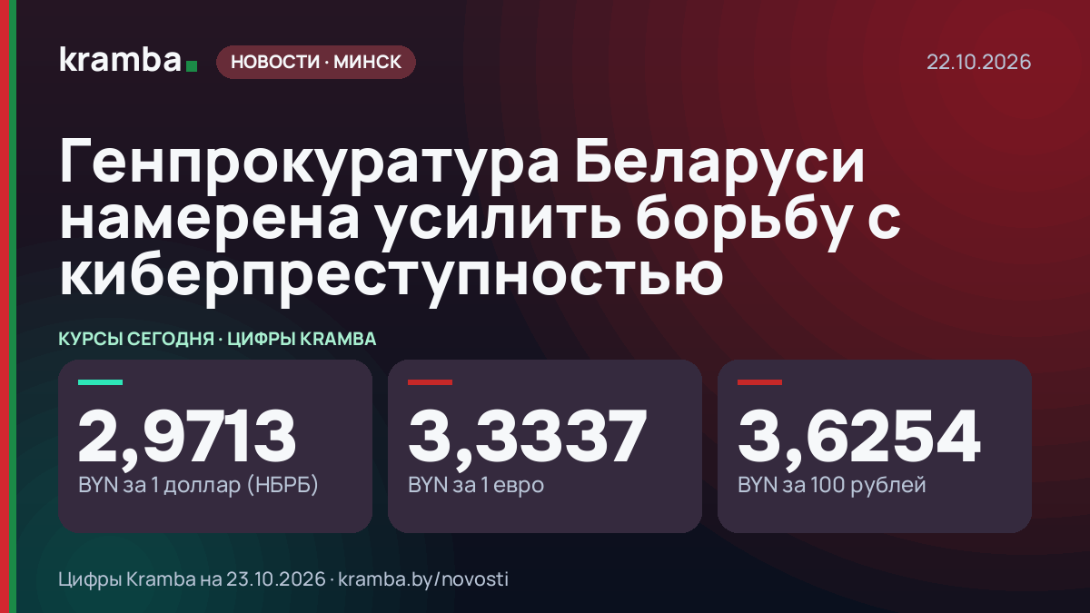 Инфографика Kramba: Генпрокуратура Беларуси намерена усилить борьбу с киберпреступностью