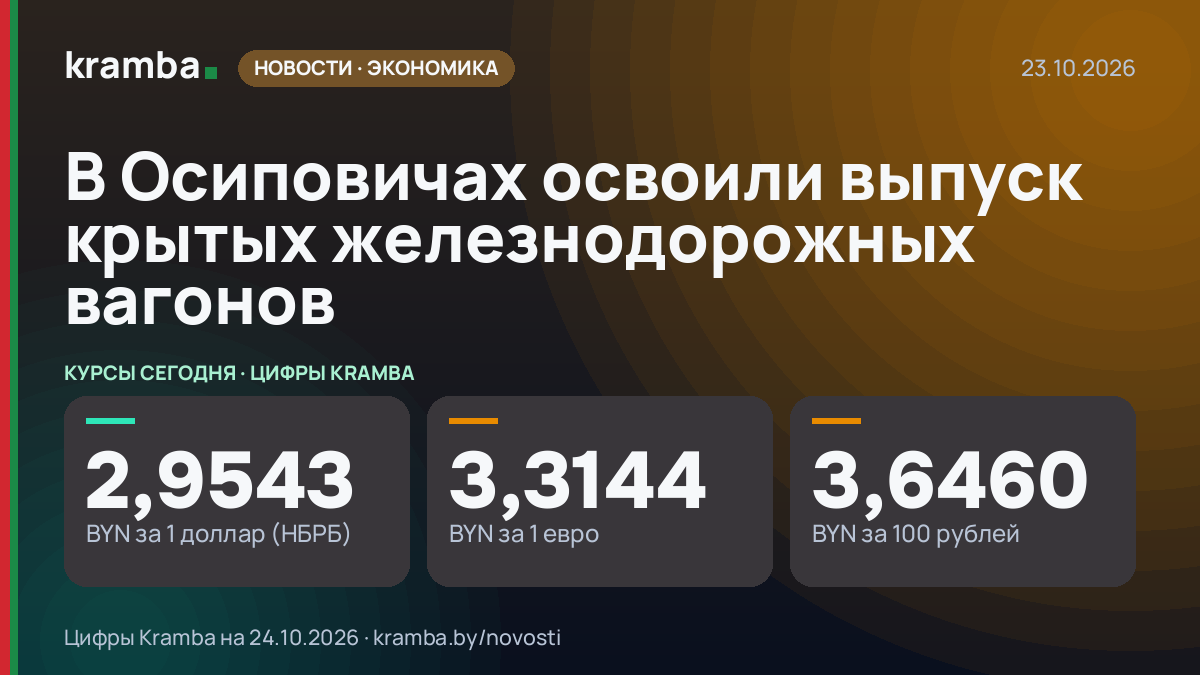 Инфографика Kramba: В Осиповичах освоили выпуск крытых железнодорожных вагонов