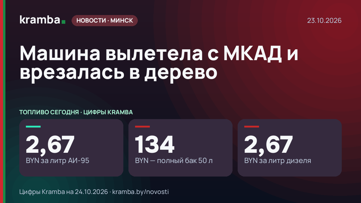 Инфографика Kramba: Машина вылетела с МКАД и врезалась в дерево