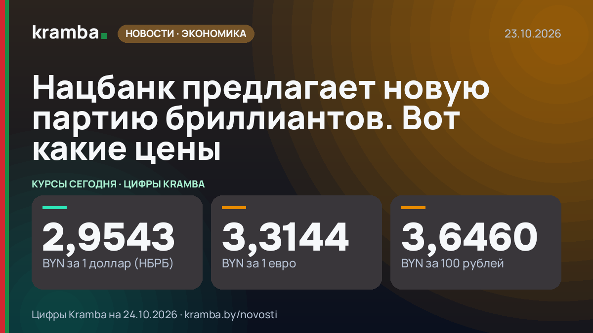 Инфографика Kramba: Нацбанк предлагает новую партию бриллиантов. Вот какие цены