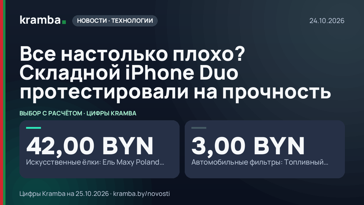 Инфографика Kramba: Все настолько плохо? Складной iPhone Duo протестировали на прочность