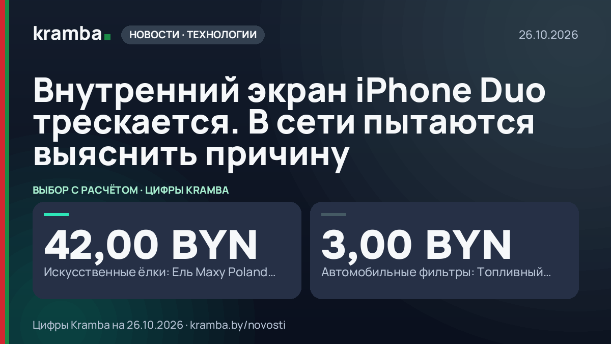 Инфографика Kramba: Внутренний экран iPhone Duo трескается. В сети пытаются выяснить причину