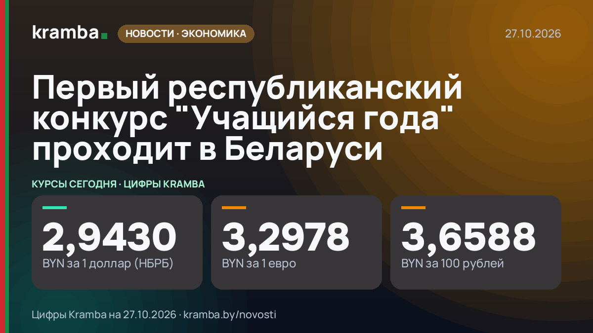 Инфографика Kramba: Первый республиканский конкурс "Учащийся года" проходит в Беларуси