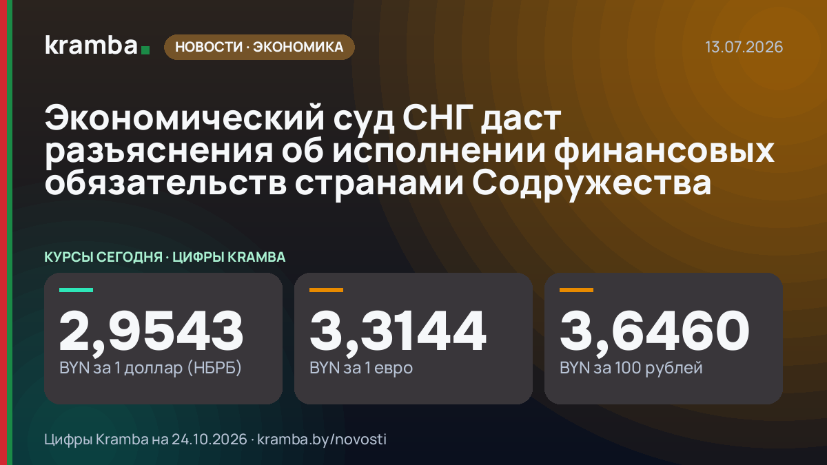 Инфографика Kramba: Экономический суд СНГ даст разъяснения об исполнении финансовых обязательств странами…