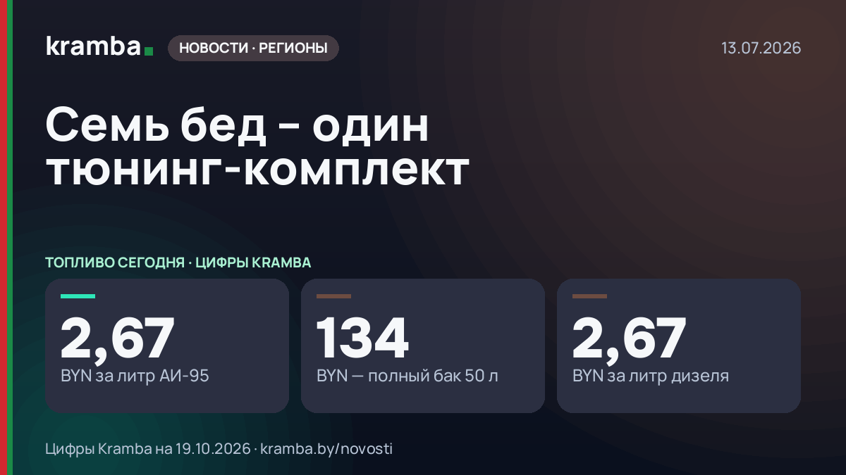 Инфографика Kramba: Семь бед – один тюнинг-комплект