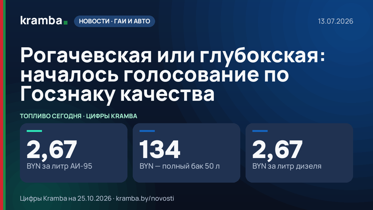 Инфографика Kramba: Рогачевская или глубокская: началось голосование по Госзнаку качества