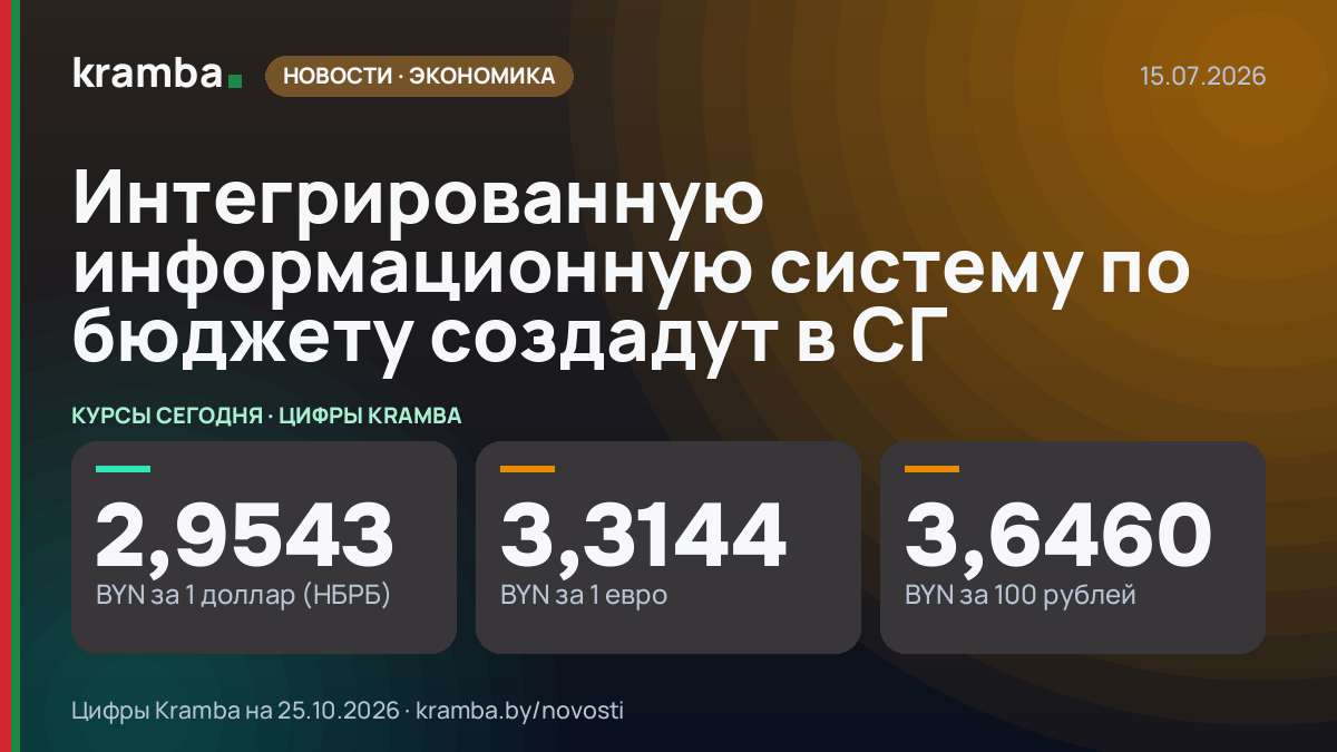 Инфографика Kramba: Интегрированную информационную систему по бюджету создадут в СГ