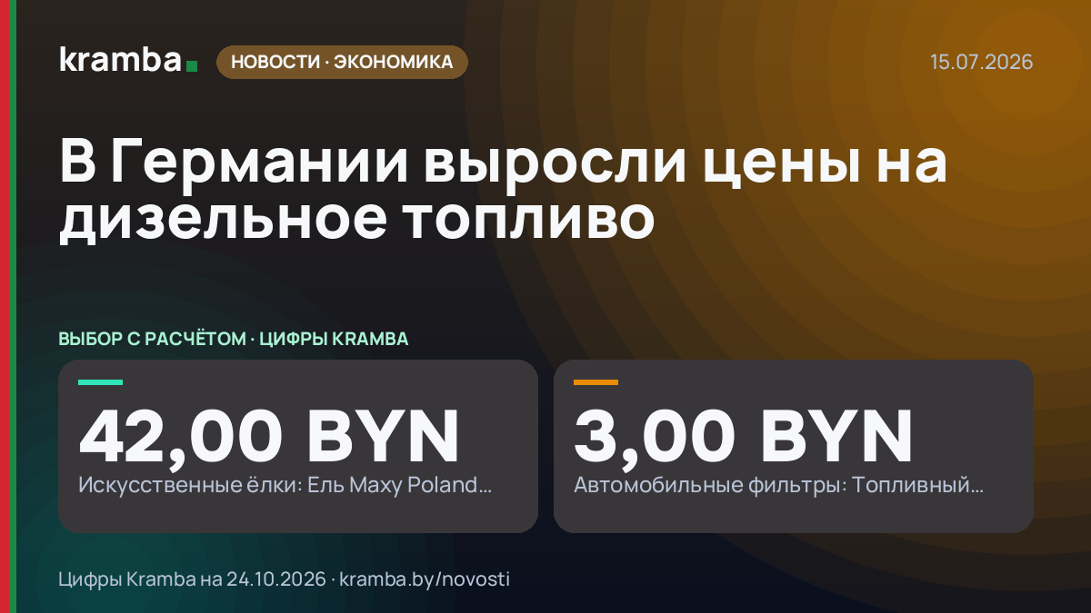 Инфографика Kramba: В Германии выросли цены на дизельное топливо