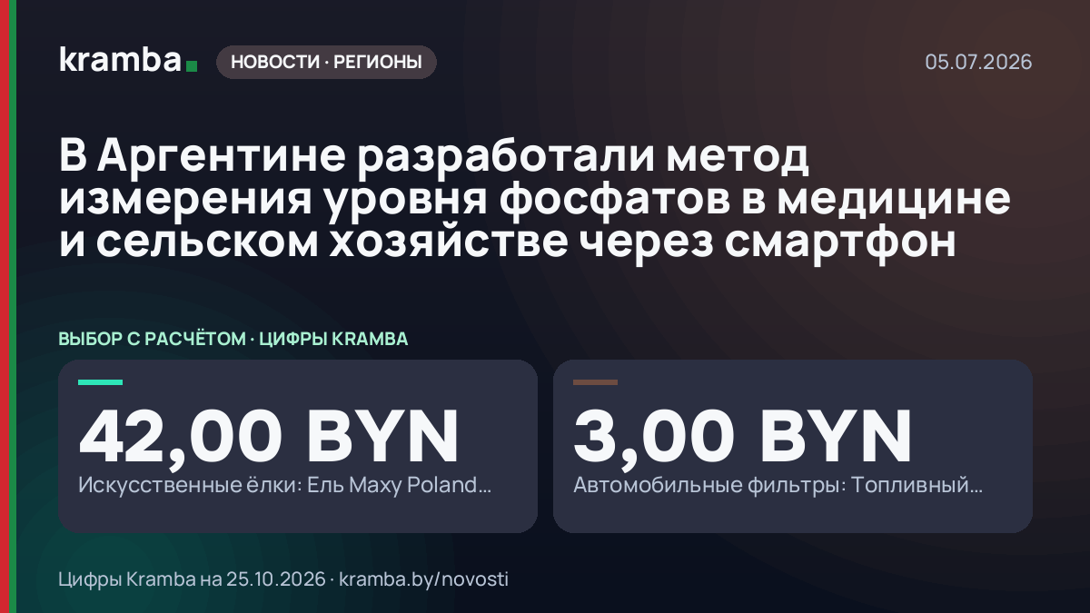 Инфографика Kramba: В Аргентине разработали метод измерения уровня фосфатов в медицине и сельском хозяйстве…