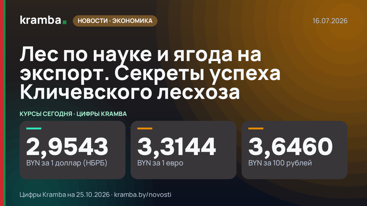 Инфографика Kramba: Лес по науке и ягода на экспорт. Секреты успеха Кличевского лесхоза