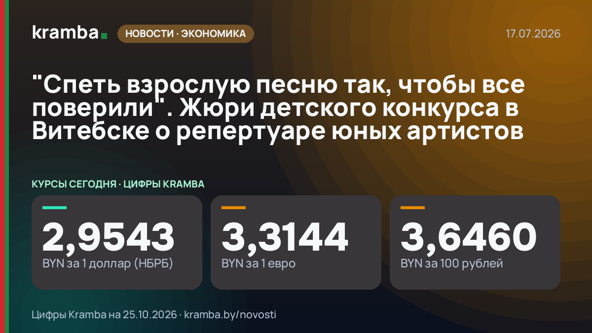 Инфографика Kramba: "Спеть взрослую песню так, чтобы все поверили". Жюри детского конкурса в Витебске о…