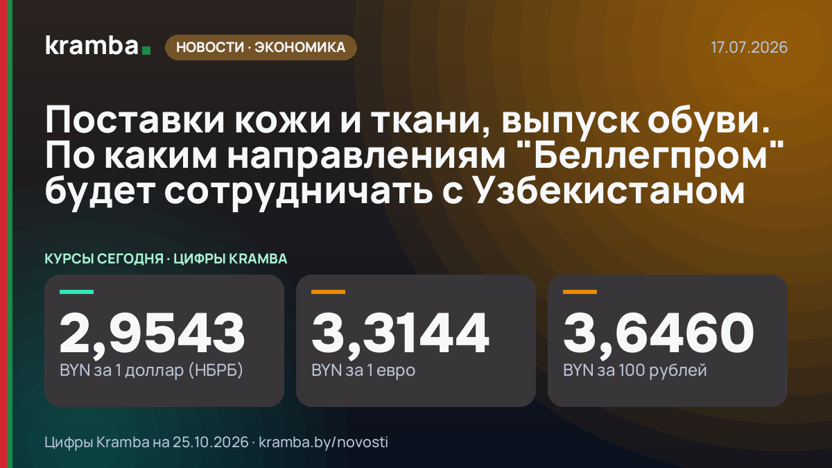 Инфографика Kramba: Поставки кожи и ткани, выпуск обуви. По каким направлениям "Беллегпром" будет…