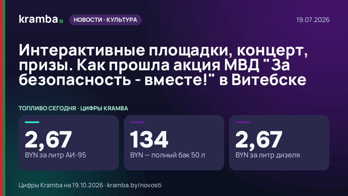 Инфографика Kramba: Интерактивные площадки, концерт, призы. Как прошла акция МВД "За безопасность - вместе!"…