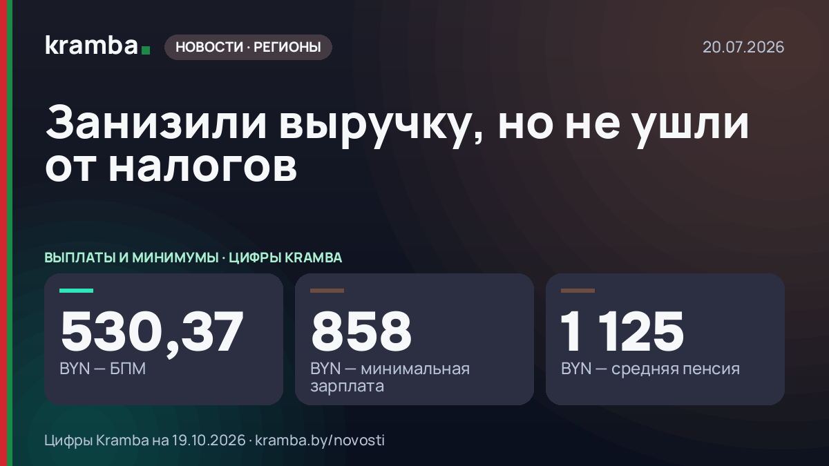 Инфографика Kramba: Занизили выручку, но не ушли от налогов