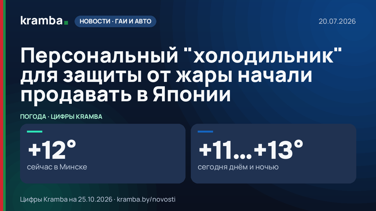 Инфографика Kramba: Персональный "холодильник" для защиты от жары начали продавать в Японии