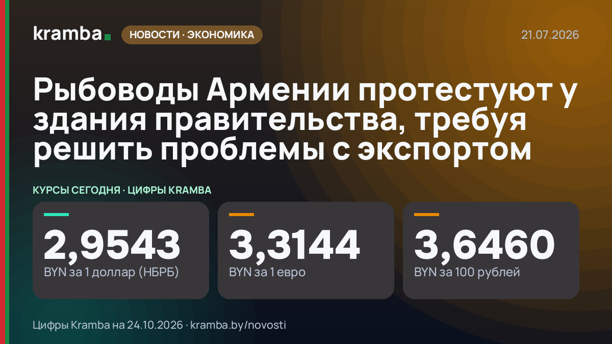 Инфографика Kramba: Рыбоводы Армении протестуют у здания правительства, требуя решить проблемы с экспортом