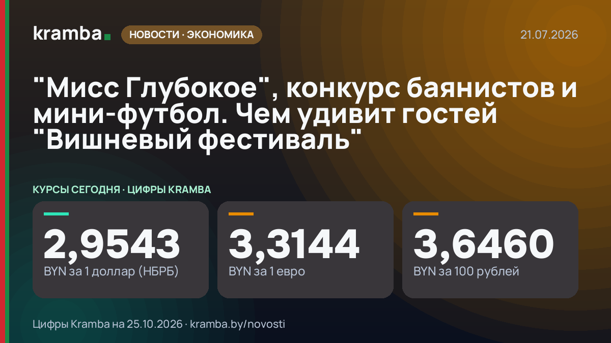 Инфографика Kramba: "Мисс Глубокое", конкурс баянистов и мини-футбол. Чем удивит гостей "Вишневый фестиваль"