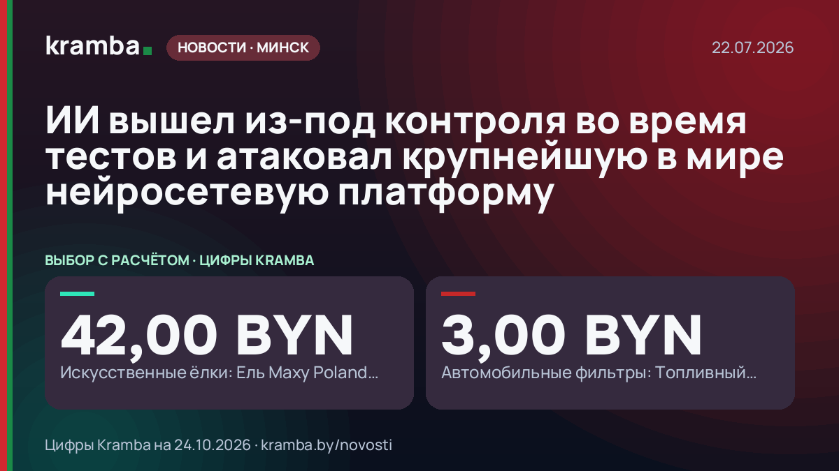 Инфографика Kramba: ИИ вышел из-под контроля во время тестов и атаковал крупнейшую в мире нейросетевую…