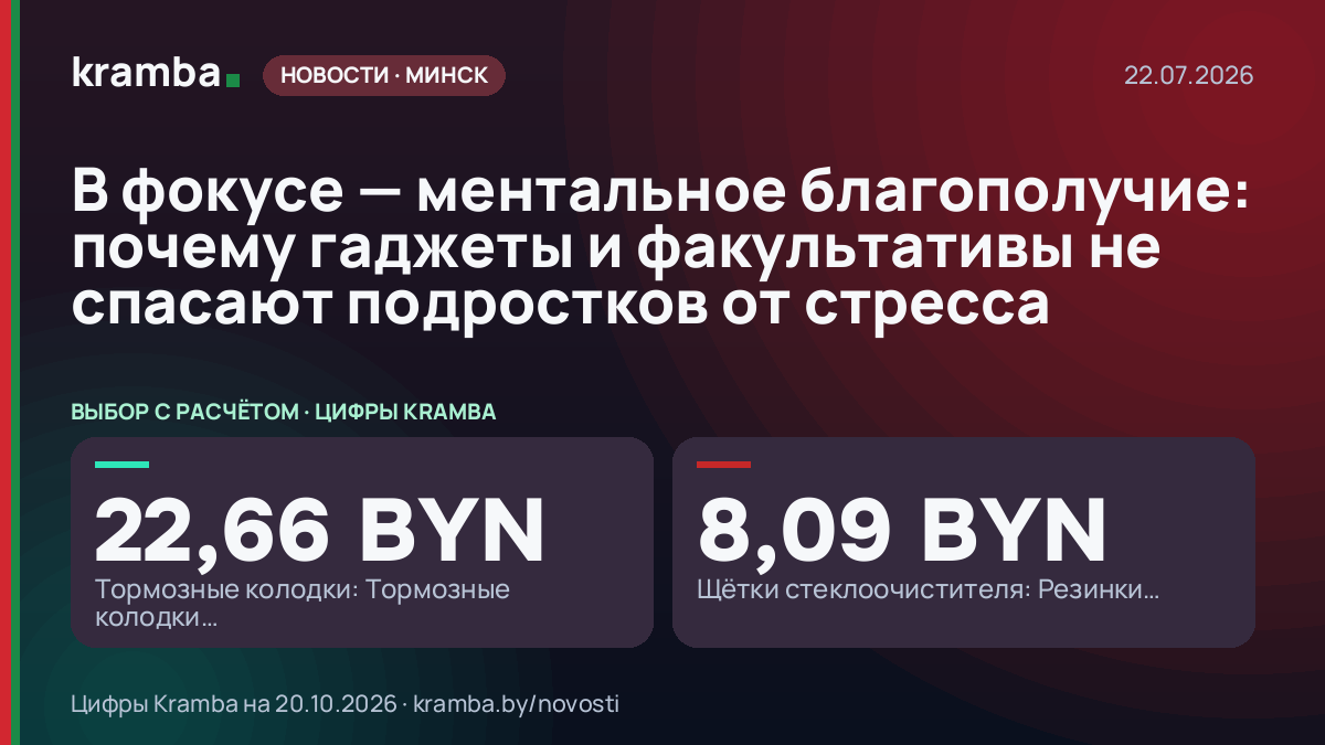 Инфографика Kramba: В фокусе — ментальное благополучие: почему гаджеты и факультативы не спасают подростков…