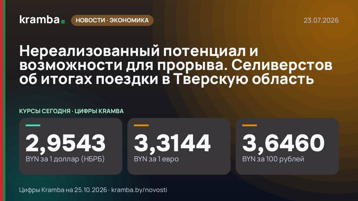 Инфографика Kramba: Нереализованный потенциал и возможности для прорыва. Селиверстов об итогах поездки в…