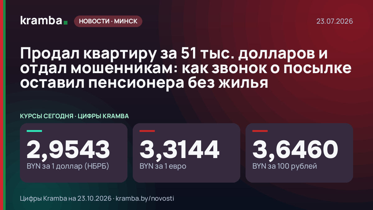 Инфографика Kramba: Продал квартиру за 51 тыс. долларов и отдал мошенникам: как звонок о посылке оставил…