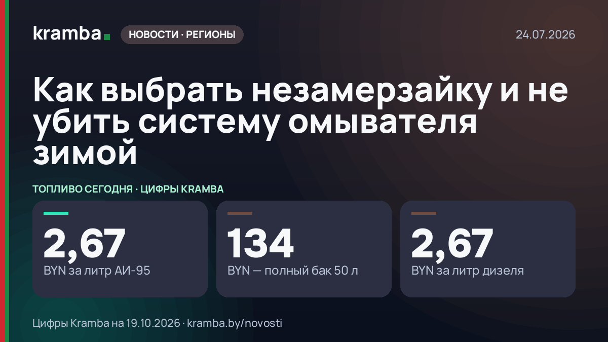 Инфографика Kramba: Как выбрать незамерзайку и не убить систему омывателя зимой