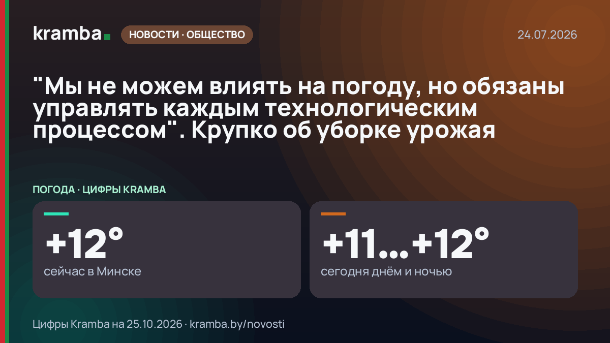 Инфографика Kramba: "Мы не можем влиять на погоду, но обязаны управлять каждым технологическим процессом".…