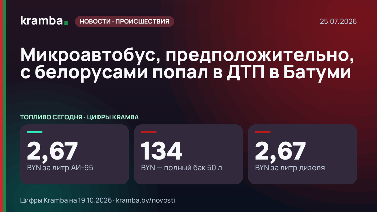 Инфографика Kramba: Микроавтобус, предположительно, с белорусами попал в ДТП в Батуми