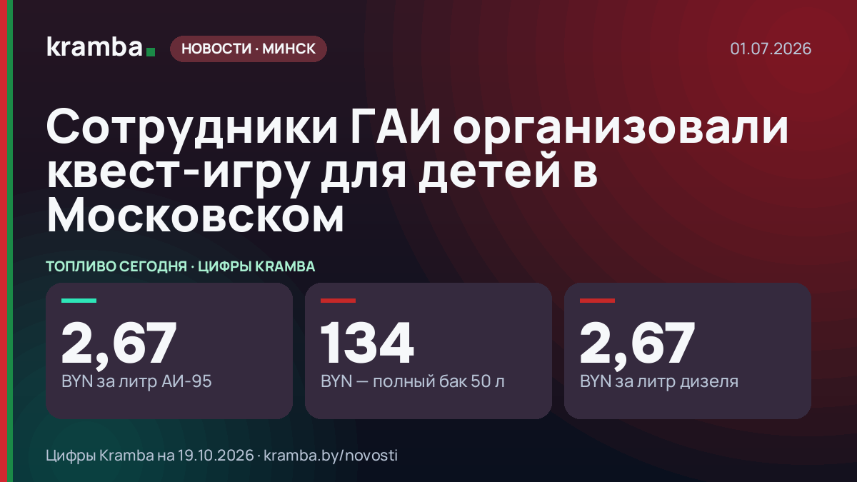 Инфографика Kramba: Сотрудники ГАИ организовали квест-игру для детей в Московском