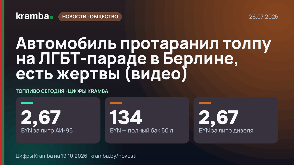 Инфографика Kramba: Автомобиль протаранил толпу на ЛГБТ-параде в Берлине, есть жертвы (видео)