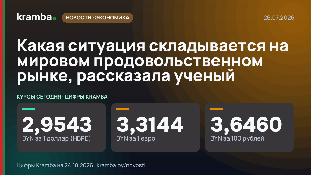 Инфографика Kramba: Какая ситуация складывается на мировом продовольственном рынке, рассказала ученый