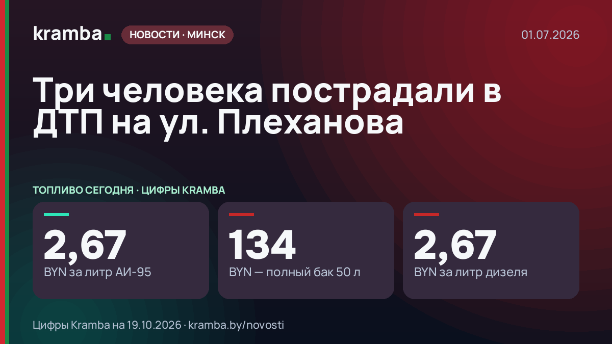 Инфографика Kramba: Три человека пострадали в ДТП на ул. Плеханова