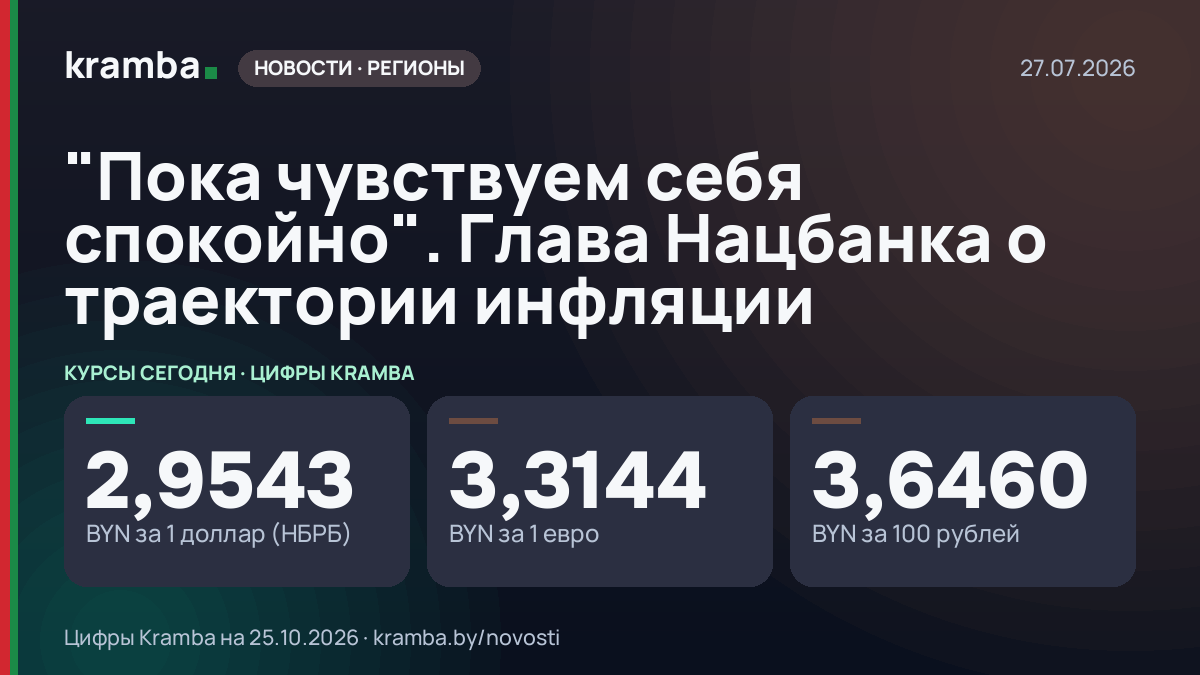 Инфографика Kramba: "Пока чувствуем себя спокойно". Глава Нацбанка о траектории инфляции