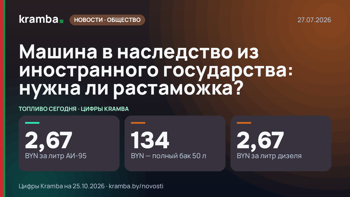 Инфографика Kramba: Машина в наследство из иностранного государства: нужна ли растаможка?