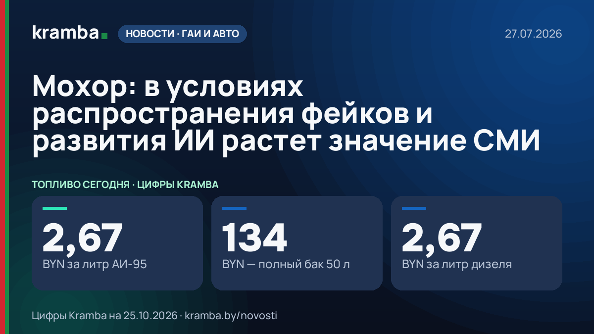 Инфографика Kramba: Мохор: в условиях распространения фейков и развития ИИ растет значение СМИ
