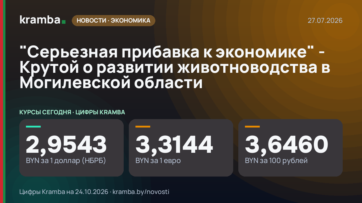 Инфографика Kramba: "Серьезная прибавка к экономике" - Крутой о развитии животноводства в Могилевской области