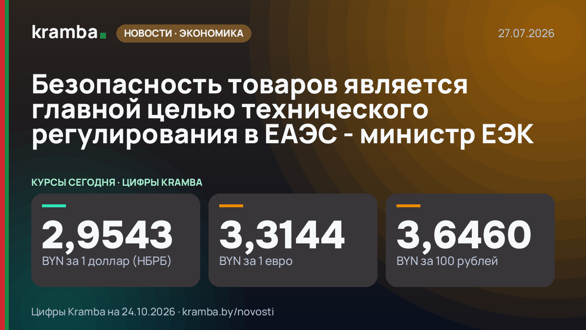 Инфографика Kramba: Безопасность товаров является главной целью технического регулирования в ЕАЭС - министр…