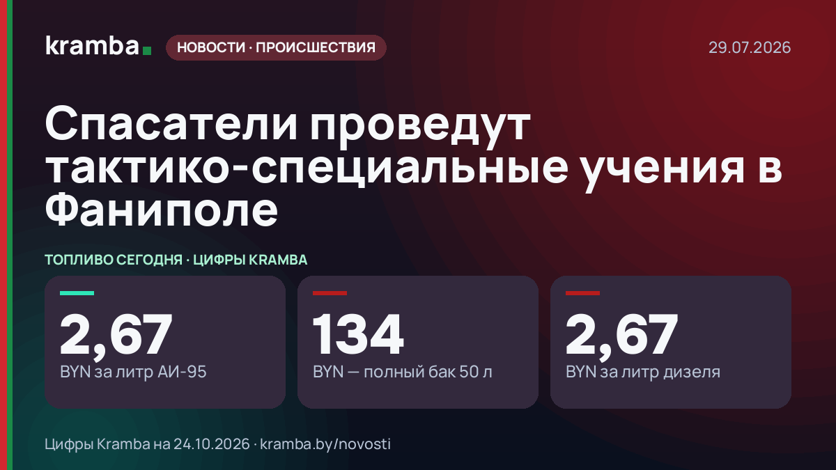 Инфографика Kramba: Спасатели проведут тактико-специальные учения в Фаниполе