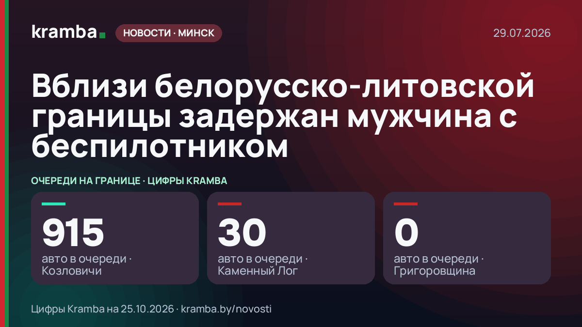 Инфографика Kramba: Вблизи белорусско-литовской границы задержан мужчина с беспилотником
