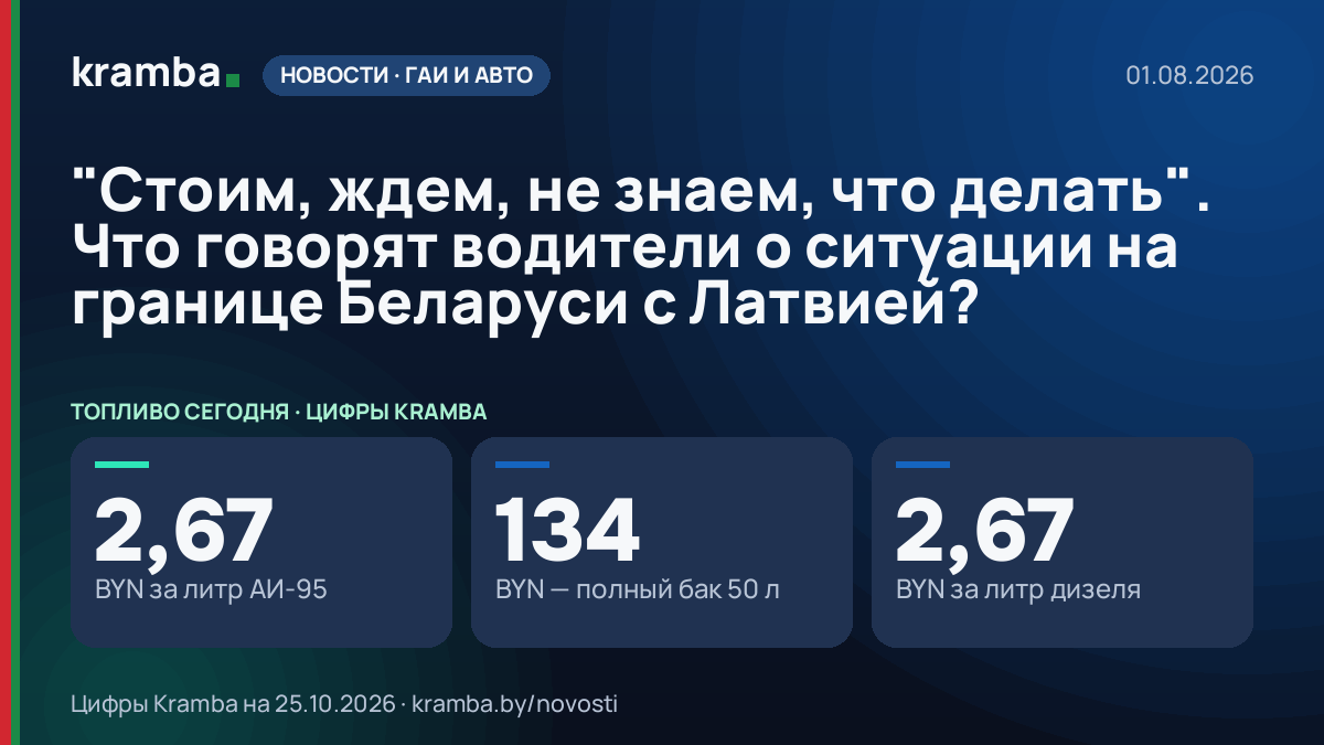 Инфографика Kramba: "Стоим, ждем, не знаем, что делать". Что говорят водители о ситуации на границе Беларуси…