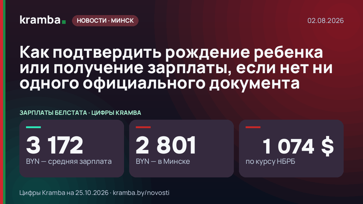 Инфографика Kramba: Как подтвердить рождение ребенка или получение зарплаты, если нет ни одного официального…