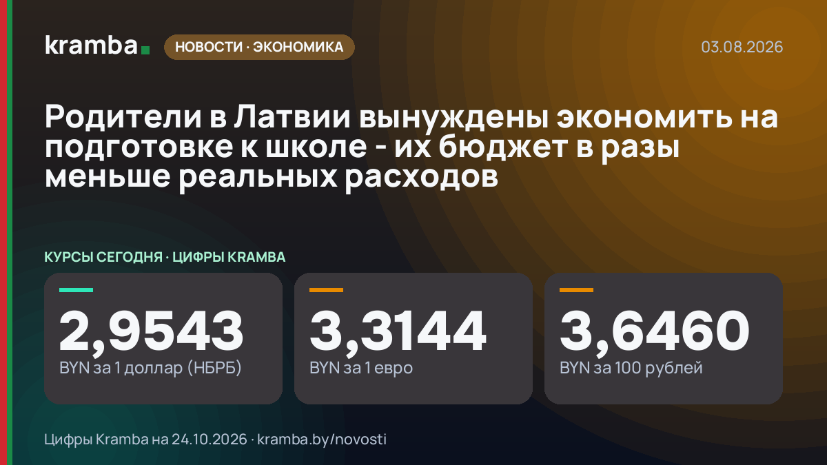 Инфографика Kramba: Родители в Латвии вынуждены экономить на подготовке к школе - их бюджет в разы меньше…