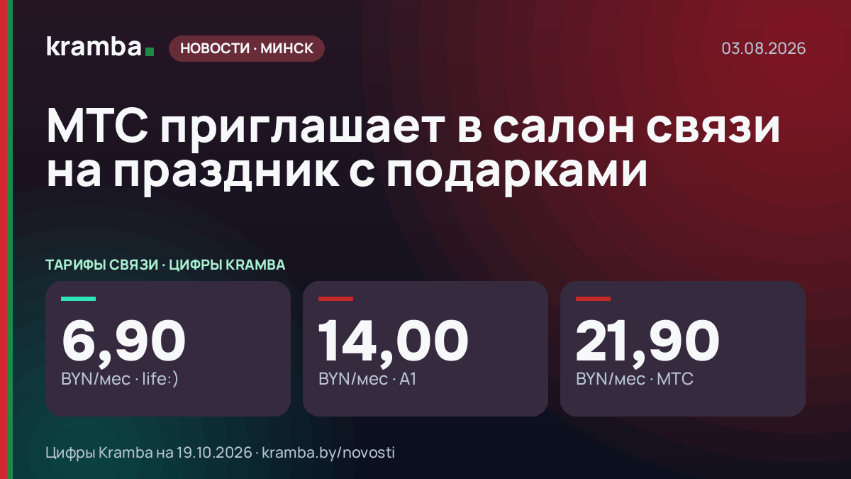 Инфографика Kramba: МТС приглашает в салон связи на праздник с подарками