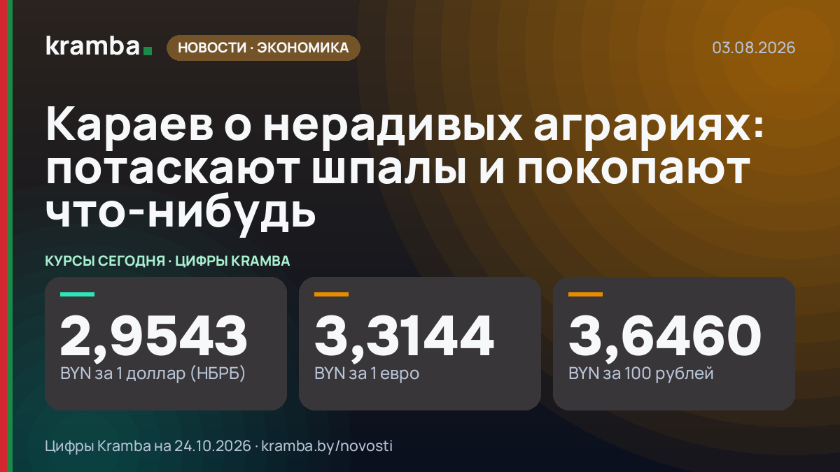 Инфографика Kramba: Караев о нерадивых аграриях: потаскают шпалы и покопают что-нибудь