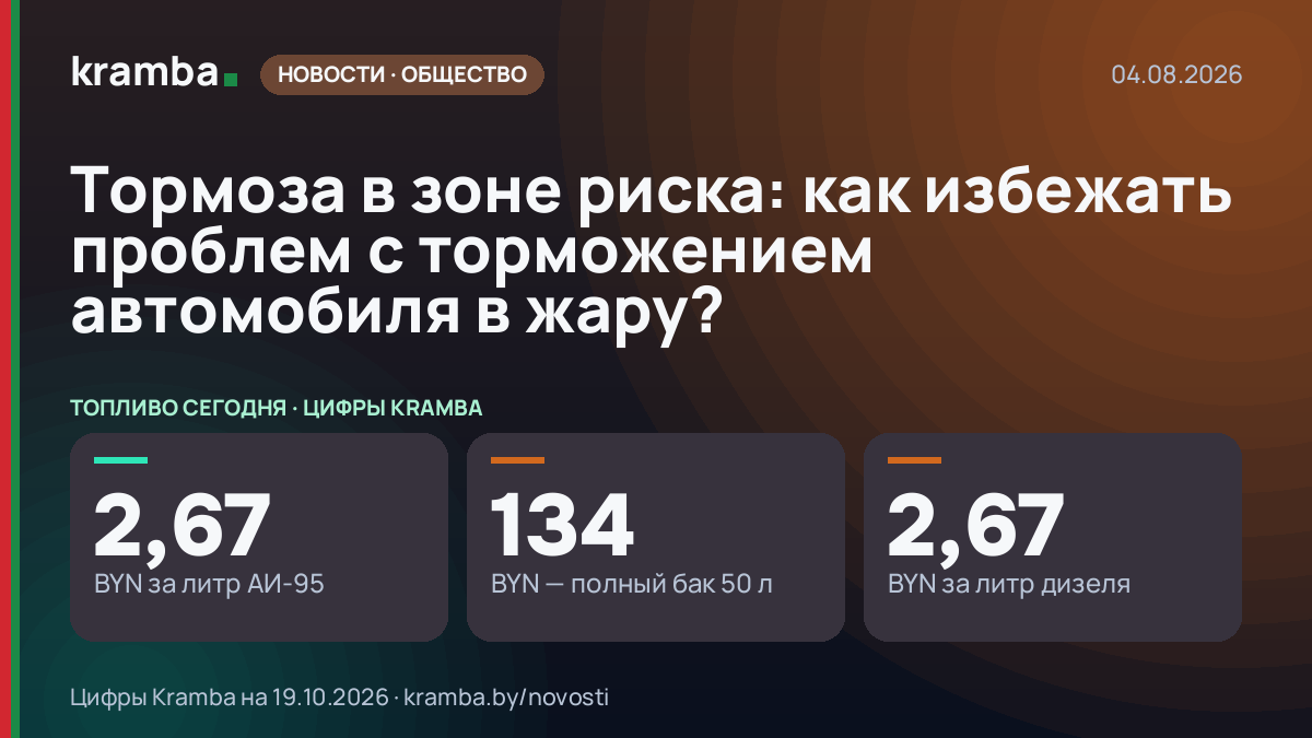 Инфографика Kramba: Тормоза в зоне риска: как избежать проблем с торможением автомобиля в жару?