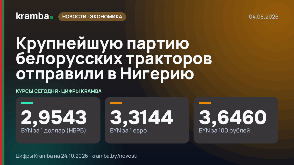 Инфографика Kramba: Крупнейшую партию белорусских тракторов отправили в Нигерию