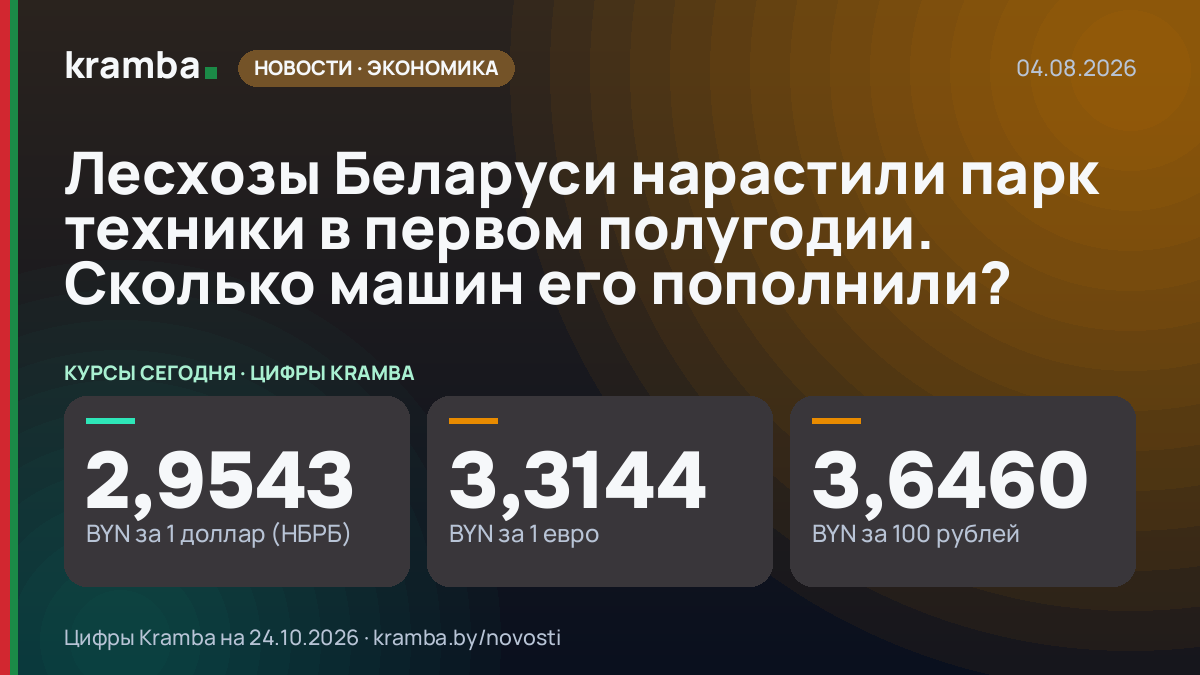 Инфографика Kramba: Лесхозы Беларуси нарастили парк техники в первом полугодии. Сколько машин его пополнили?