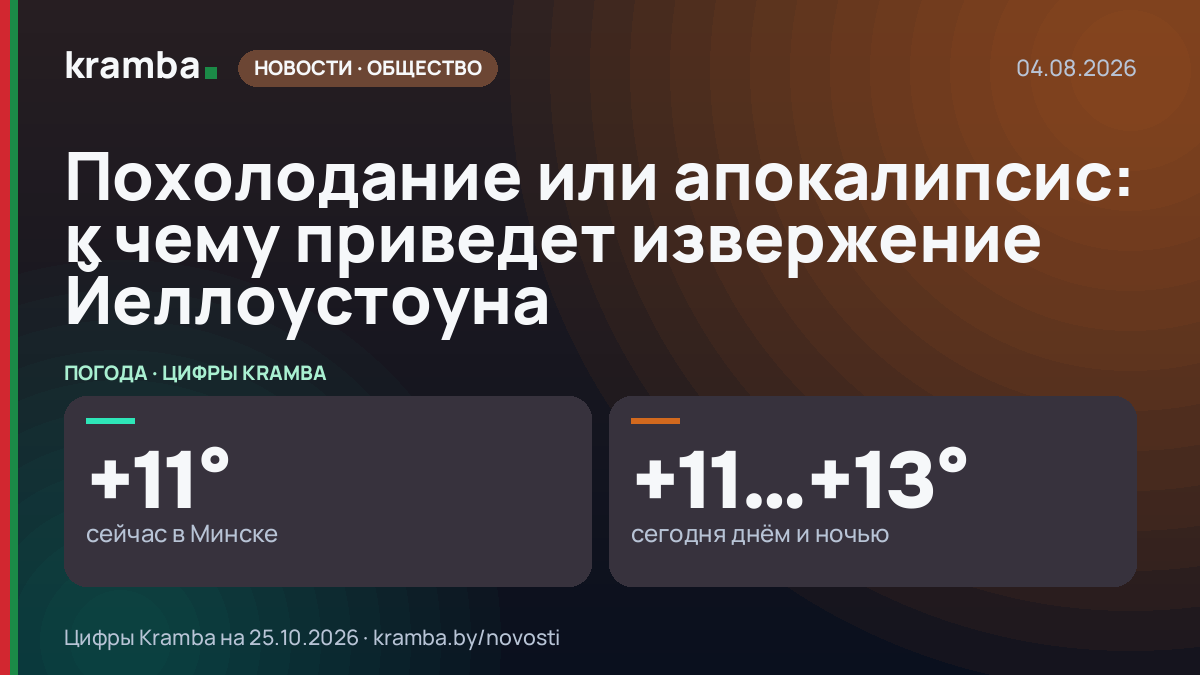 Инфографика Kramba: Похолодание или апокалипсис: к чему приведет извержение Йеллоустоуна