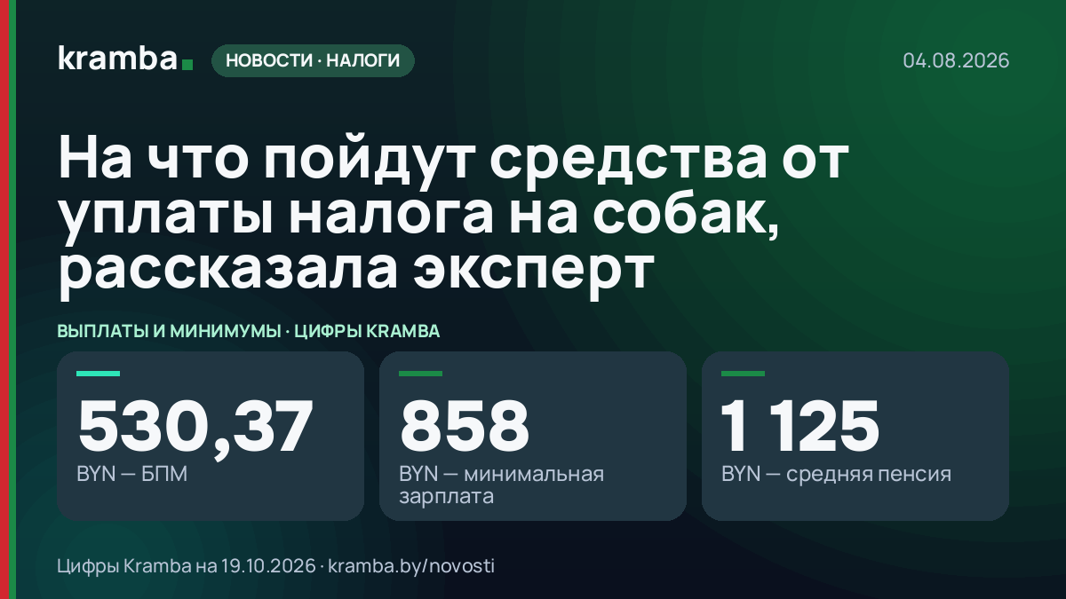 Инфографика Kramba: На что пойдут средства от уплаты налога на собак, рассказала эксперт